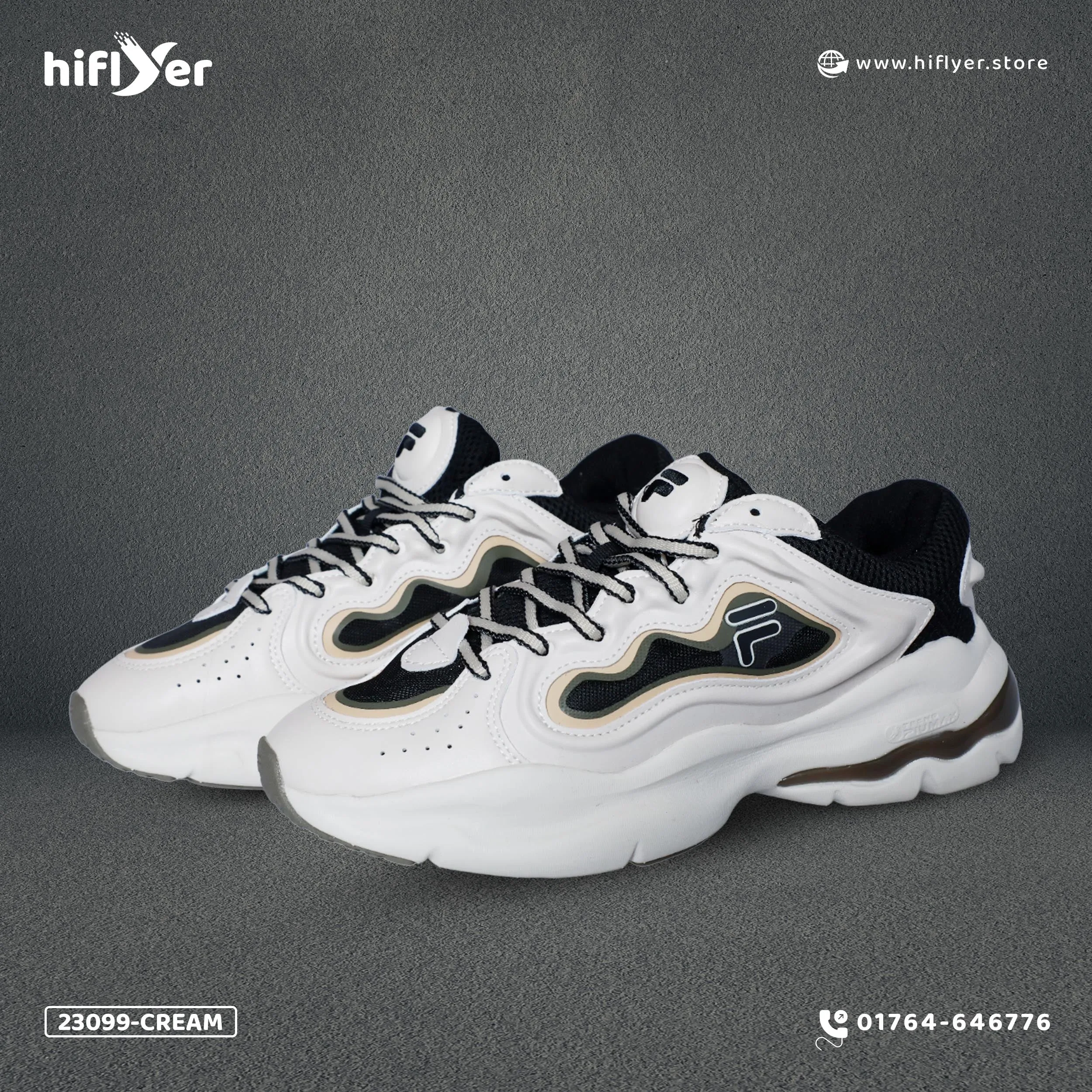23099 Cream Sneaker & Sports, High Quality Thick Bottom Korean Fashion Summer Breathable Comfortable