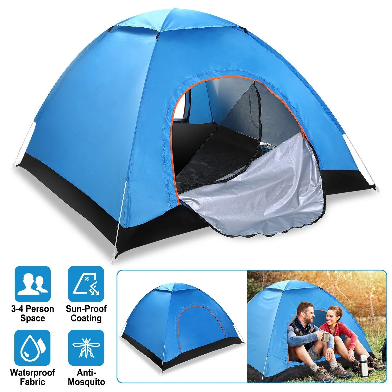 4 Persons Camping Waterproof Tent