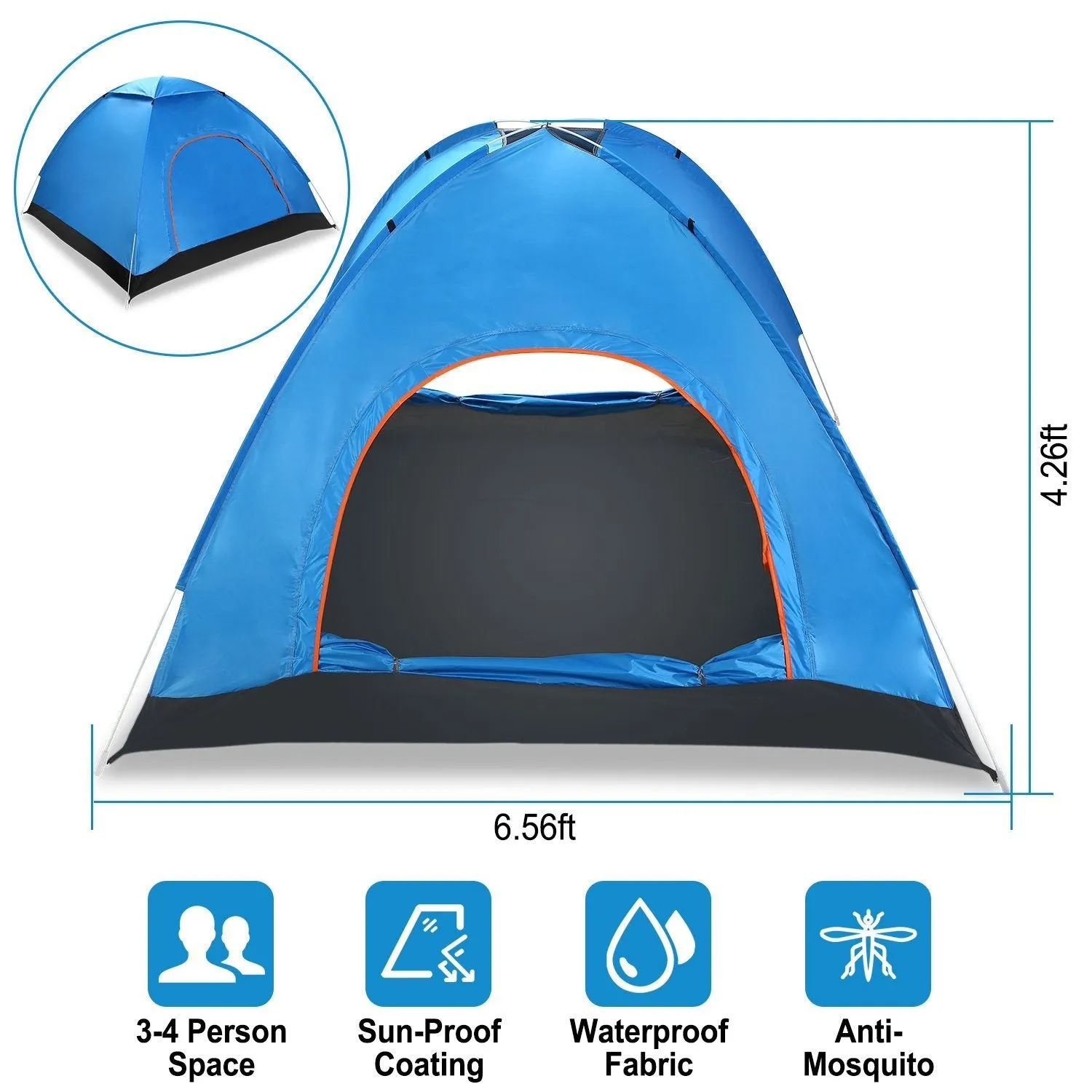 4 Persons Camping Waterproof Tent