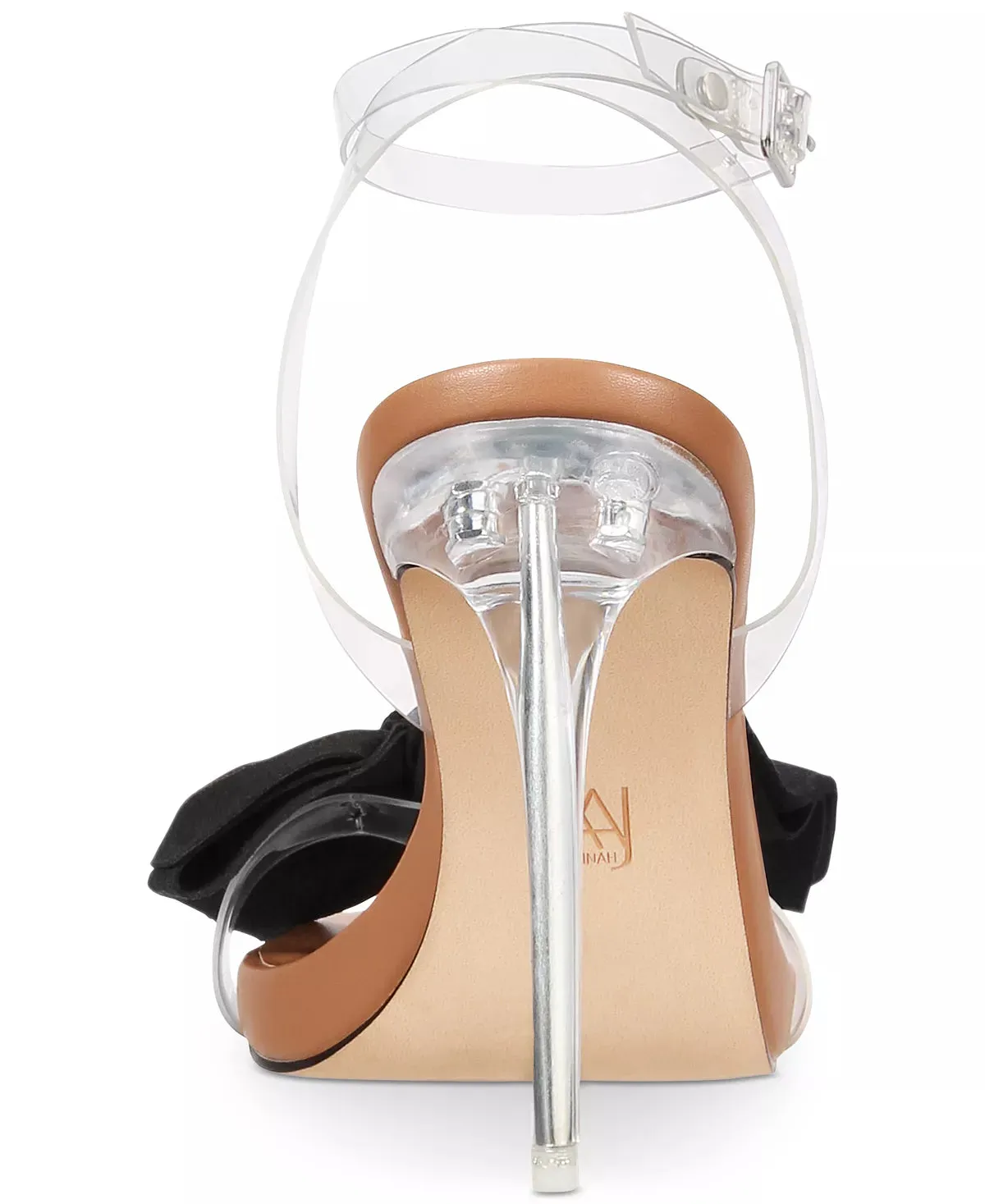 AAJ By Aminah Women's Yahira Lucite Heel Bow Dress Sandals  Color Lucite Size 9M