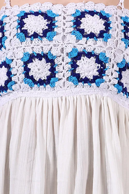 Ajoobaa "Snowy" Crochet Granny Square Dress