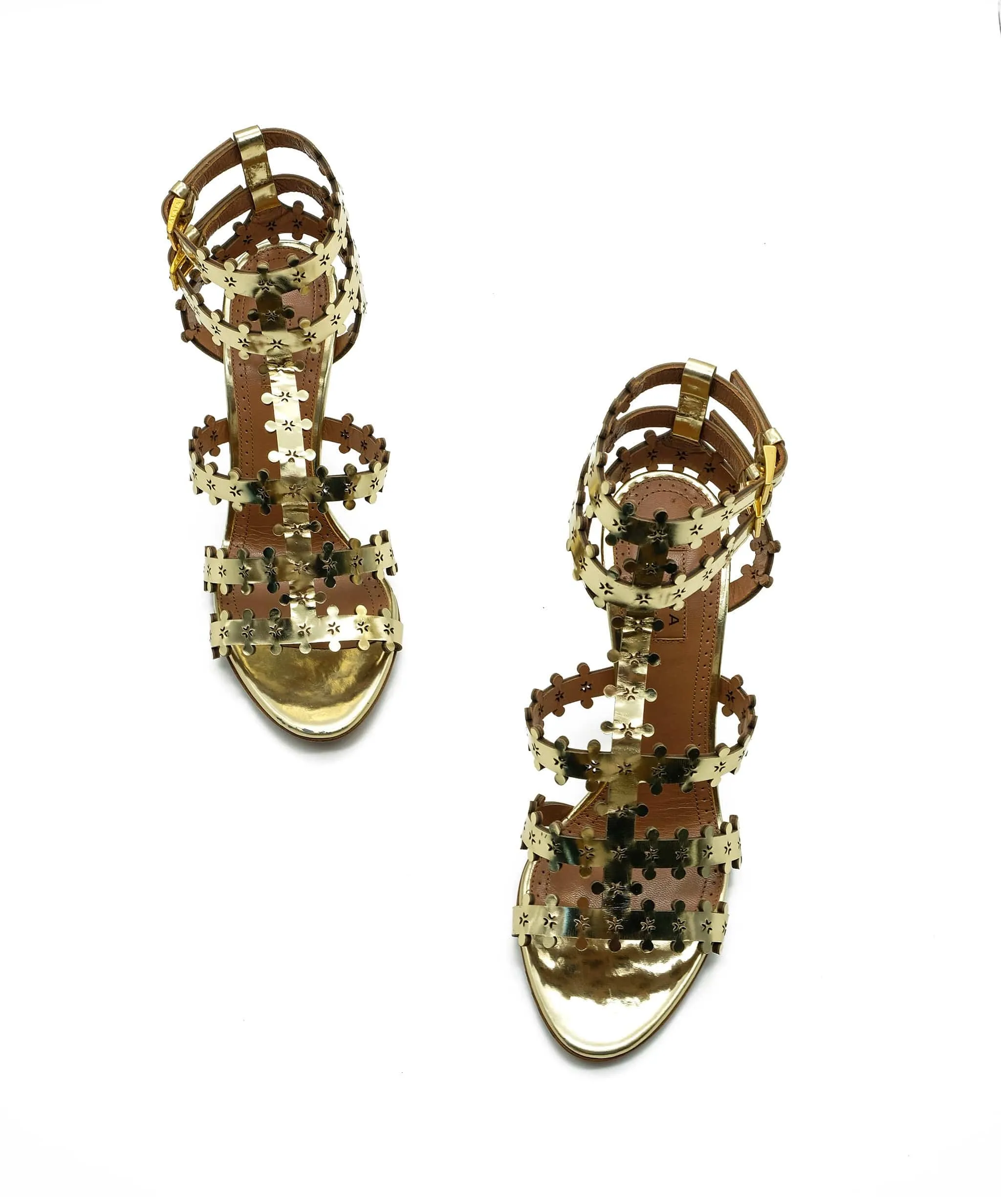 Alaia Gold Heels Sandals  37 RJC1521