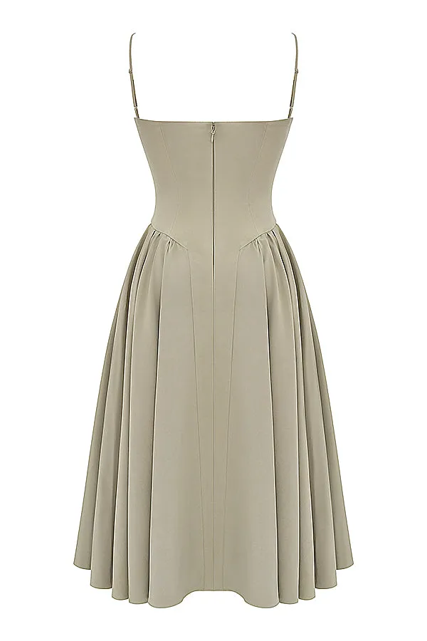 Althea – Twill Corset Midi Dress