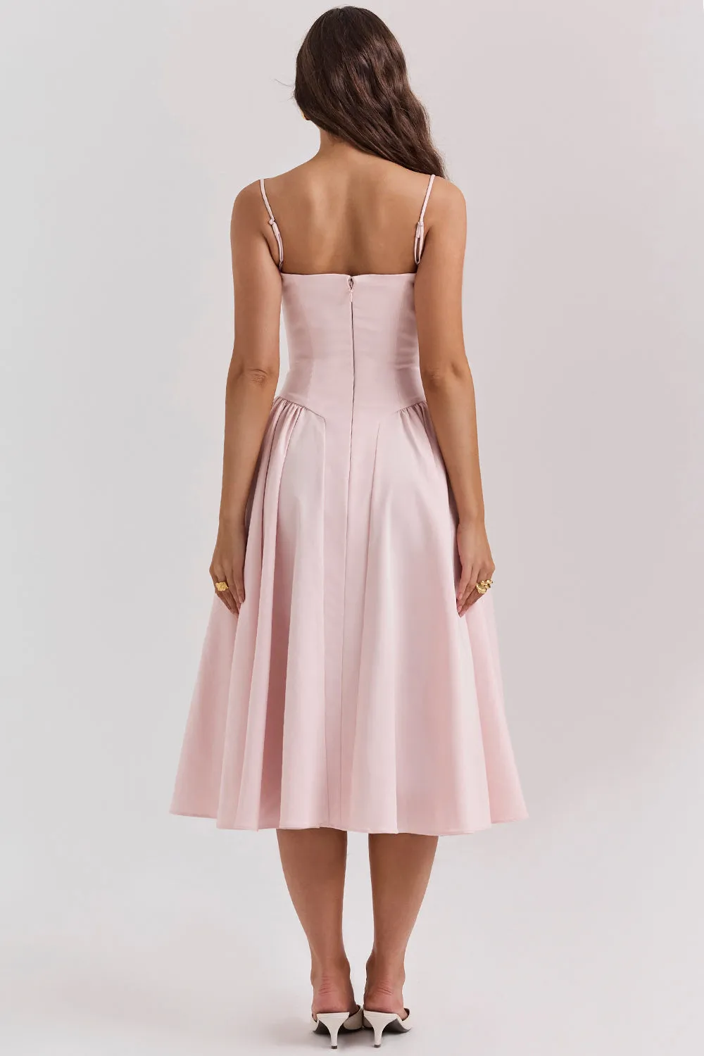 Althea – Twill Corset Midi Dress
