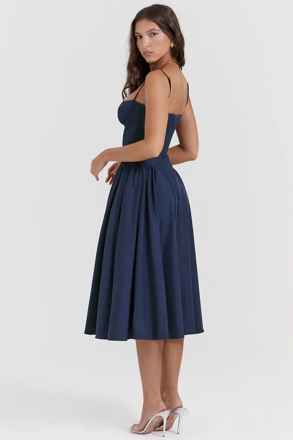 Althea – Twill Corset Midi Dress