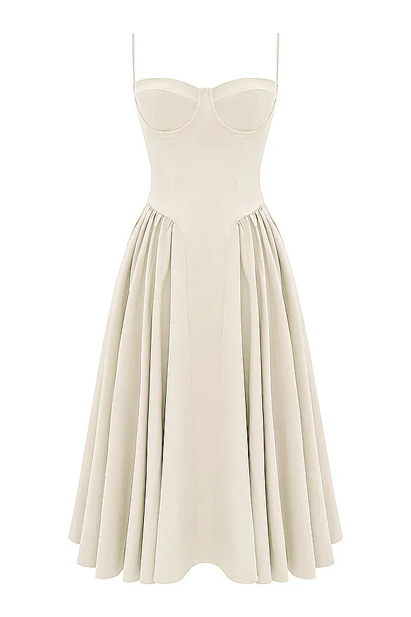 Althea – Twill Corset Midi Dress