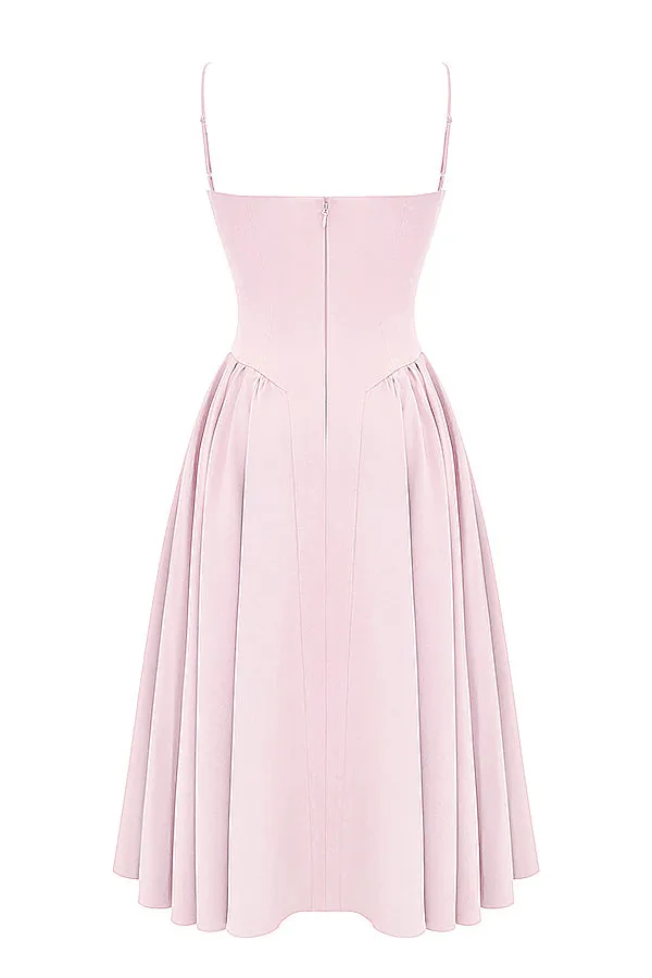 Althea – Twill Corset Midi Dress
