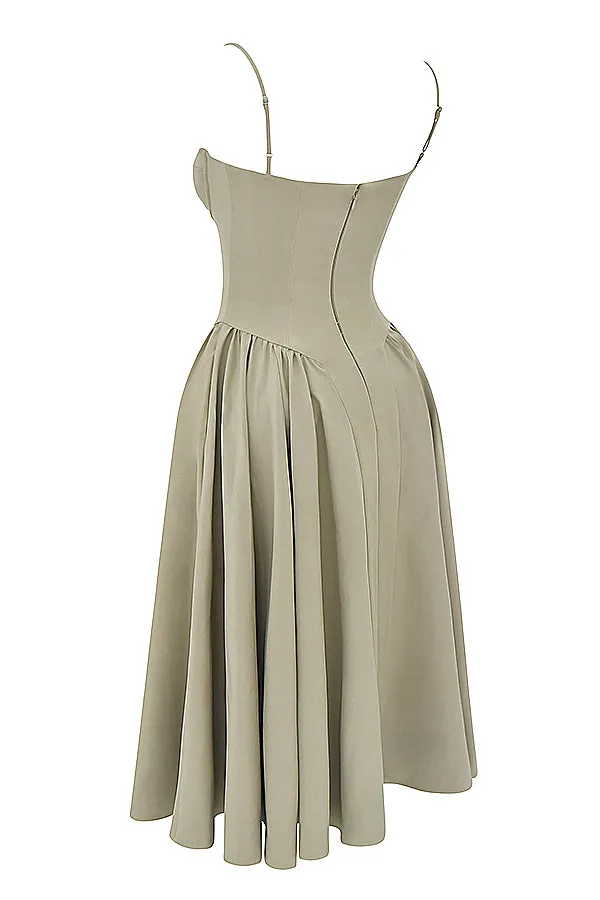 Althea – Twill Corset Midi Dress