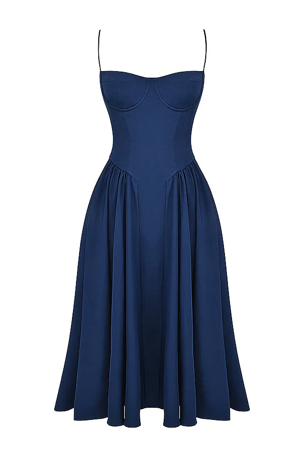 Althea – Twill Corset Midi Dress