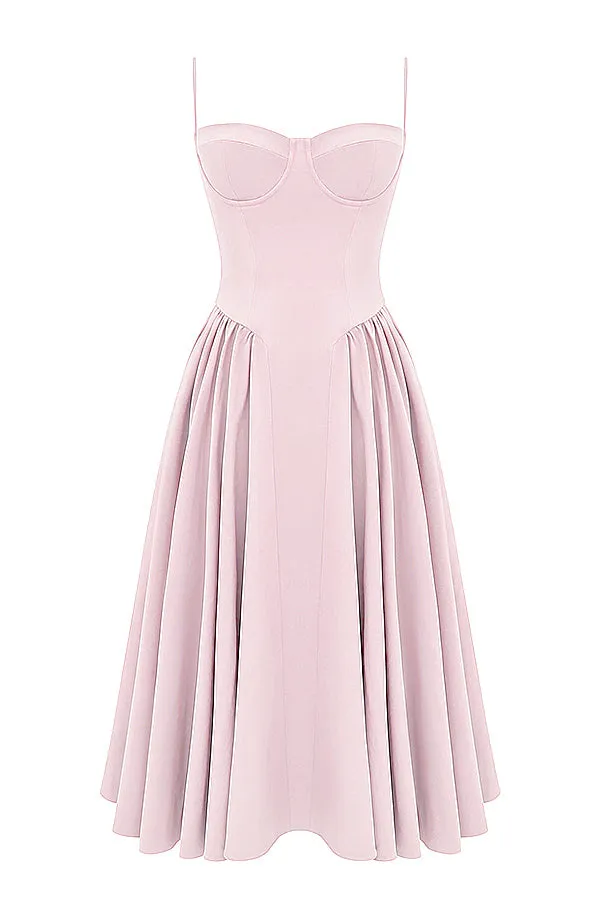 Althea – Twill Corset Midi Dress