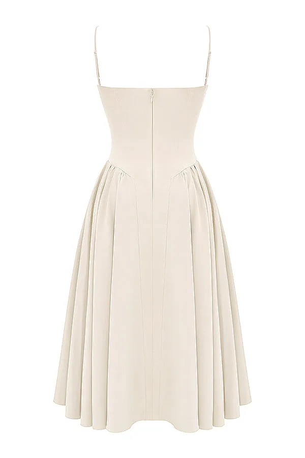 Althea – Twill Corset Midi Dress