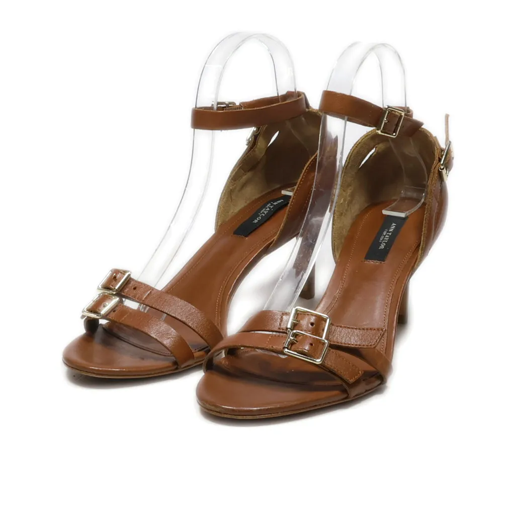 Ann Taylor High-Heel Sandals Leather Brown Colour For Women
