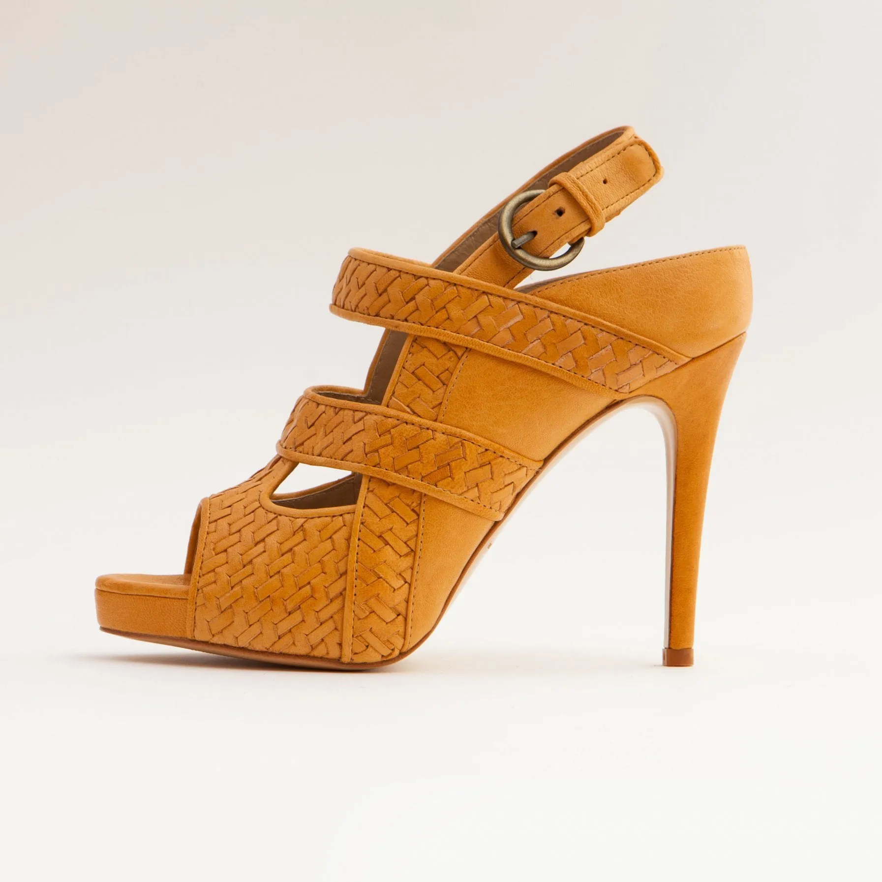 Anna High Heel | Mustard Calfskin Leather