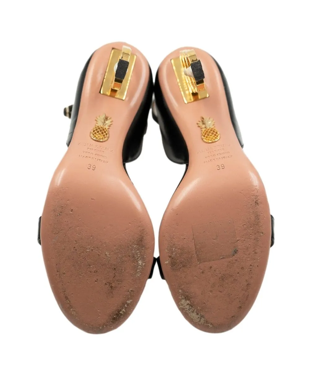 Aquazurra black pearl heels ASC1365