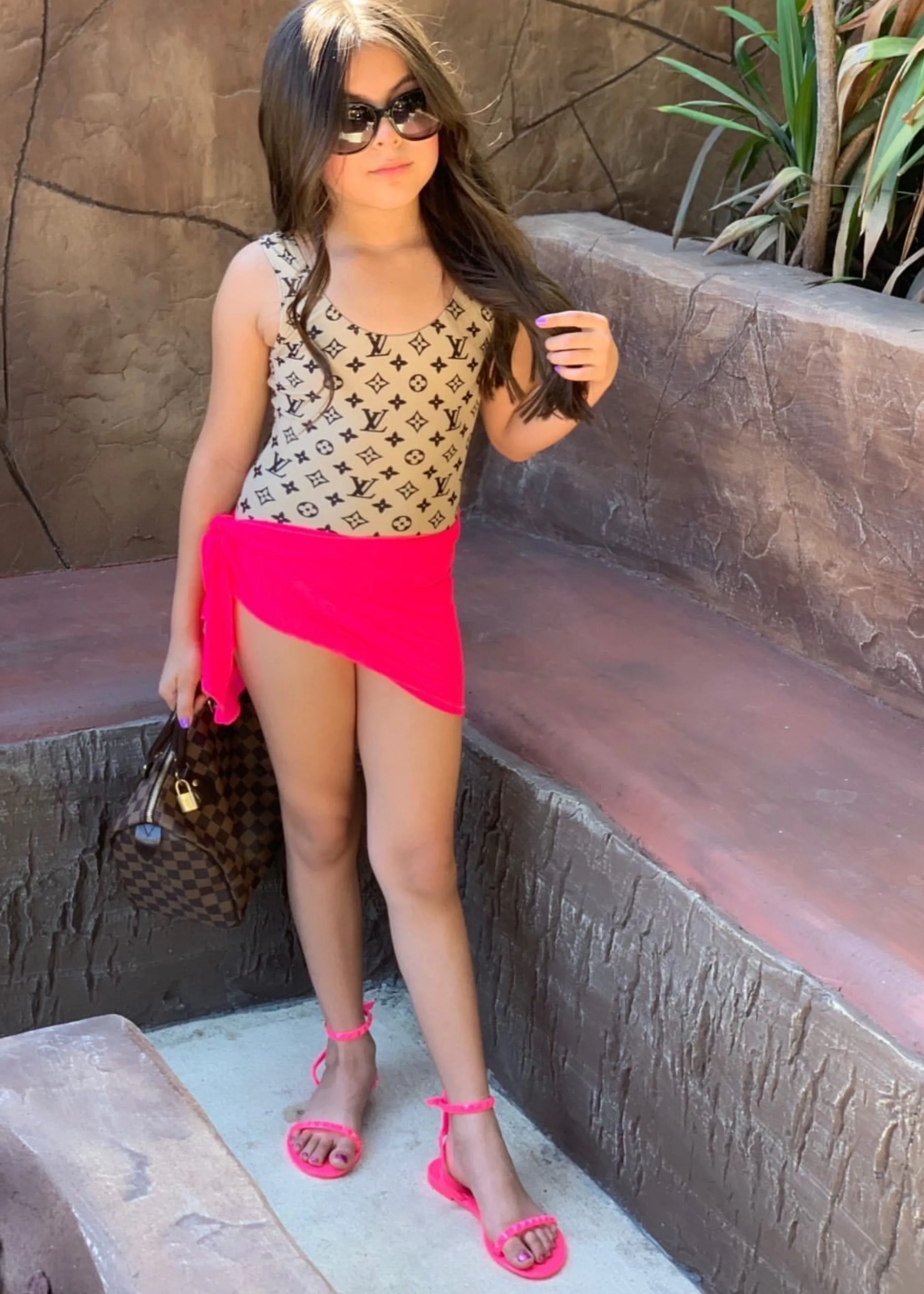 Aria Kid's Neon Pink Sandal