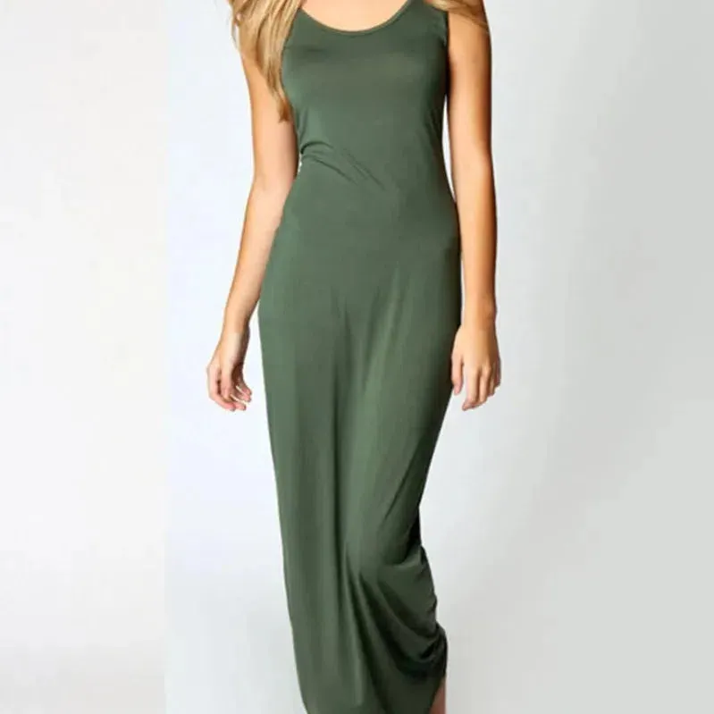 Basic Vest Long Summer Dress Women Sexy Maxi Party Dress