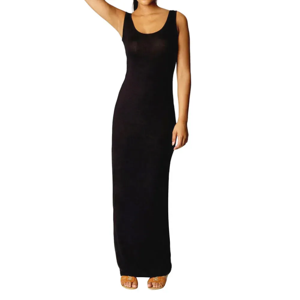 Basic Vest Long Summer Dress Women Sexy Maxi Party Dress