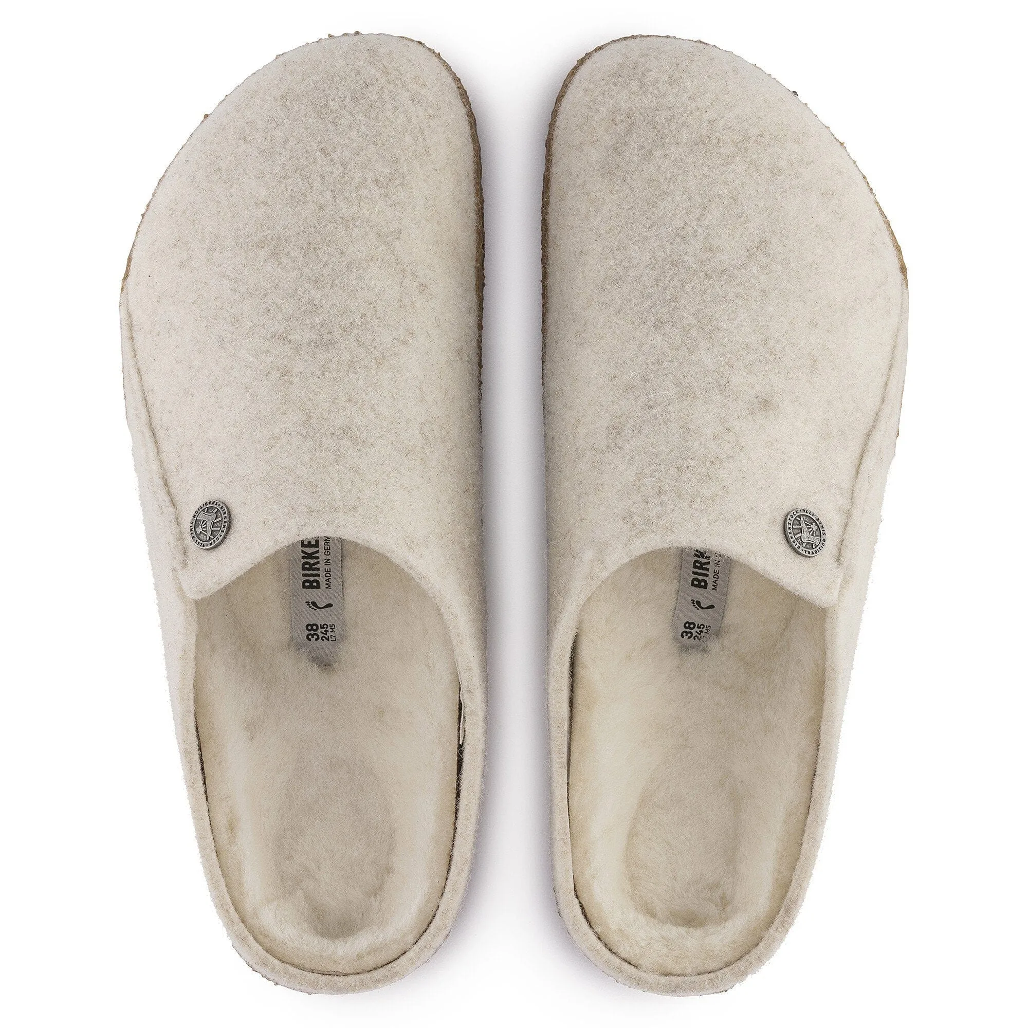 Birkenstock Zermatt Shearling Wool Slippers- Ecru