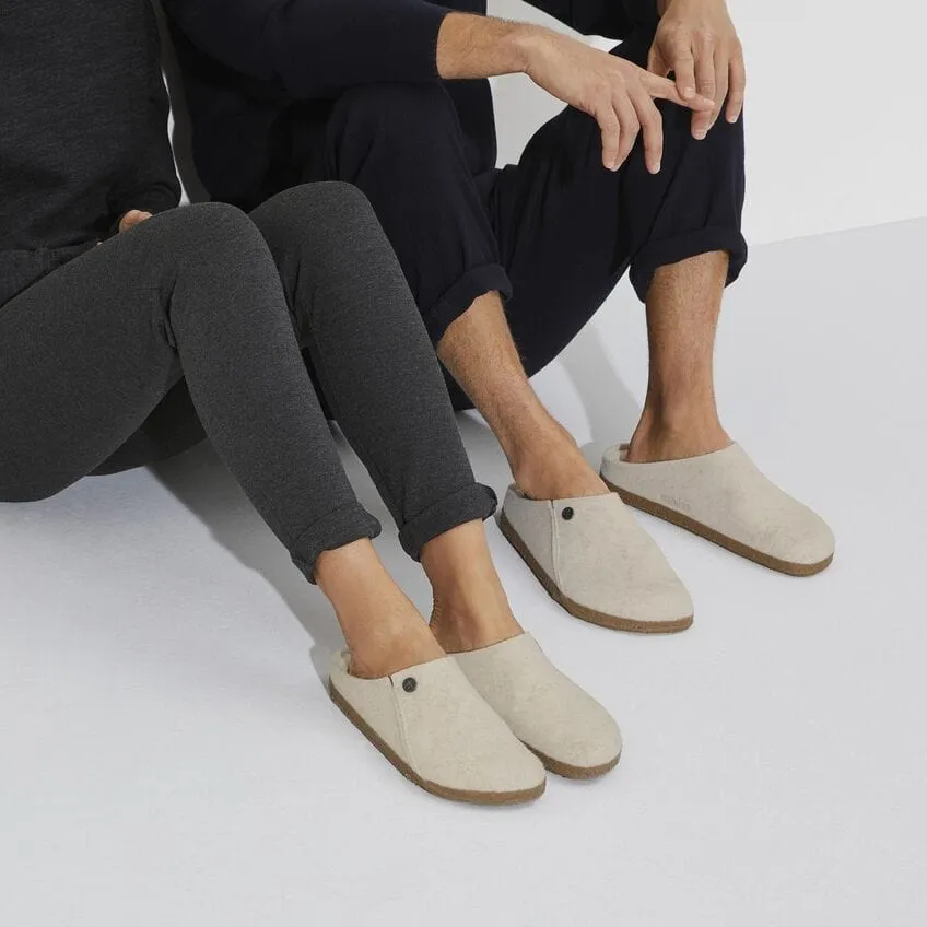 Birkenstock Zermatt Shearling Wool Slippers- Ecru