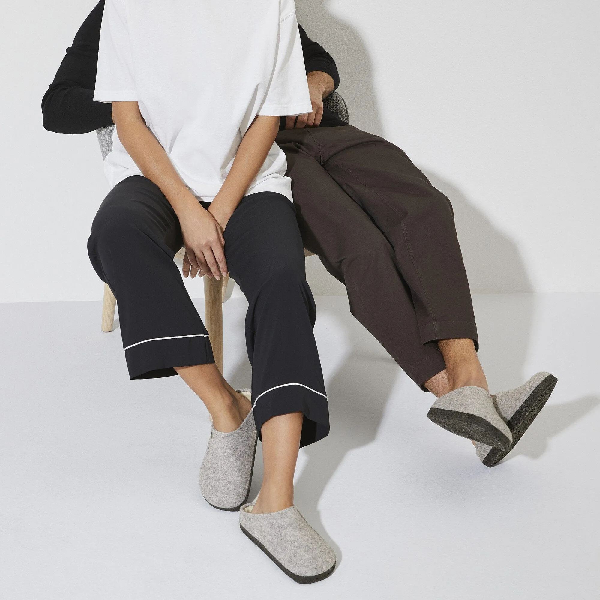 Birkenstock Zermatt Shearling Wool Slippers- Light Grey