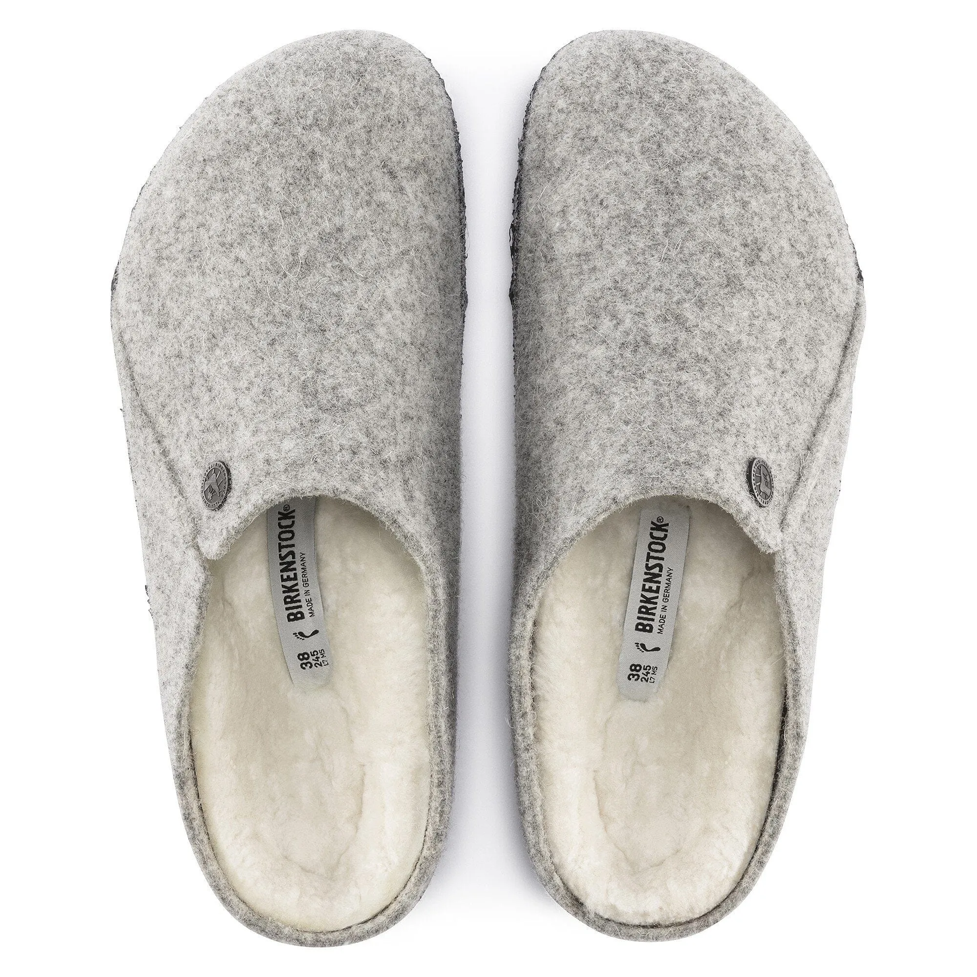 Birkenstock Zermatt Shearling Wool Slippers- Light Grey