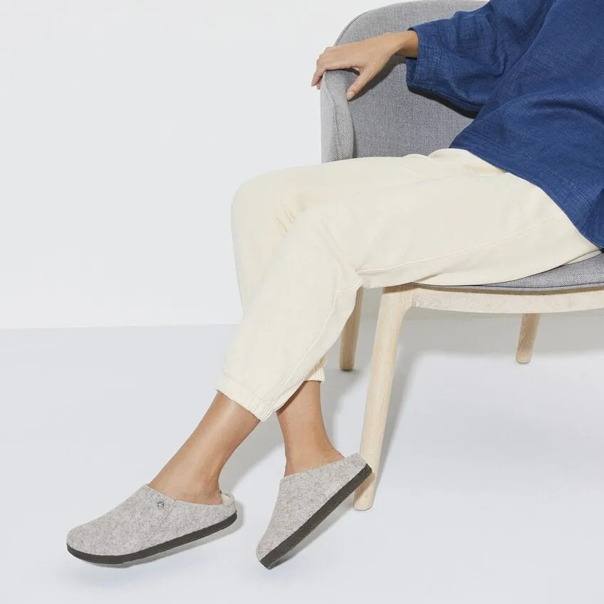 Birkenstock Zermatt Shearling Wool Slippers- Light Grey