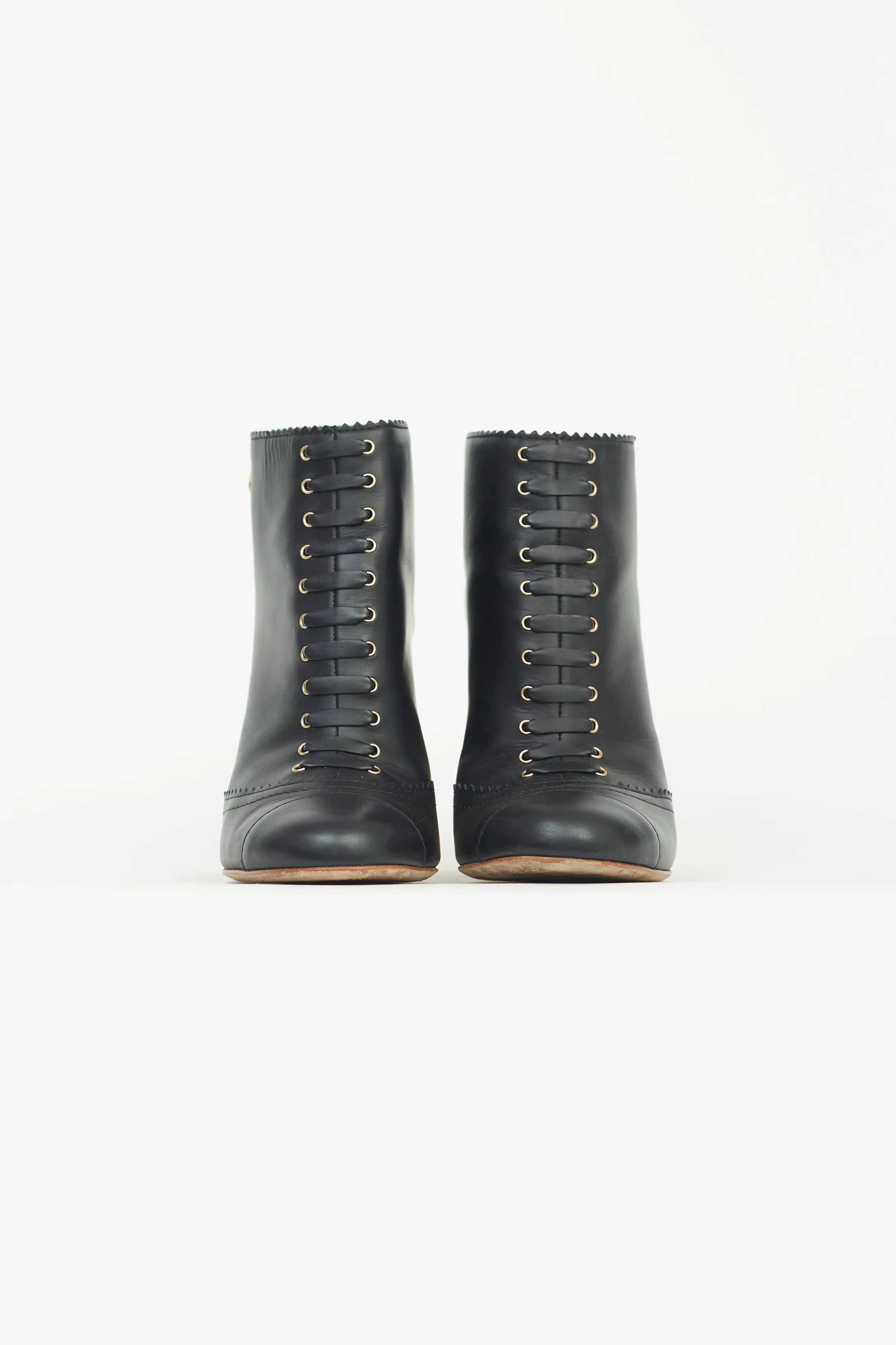 Black & Gold Quilted Ankle Boot
