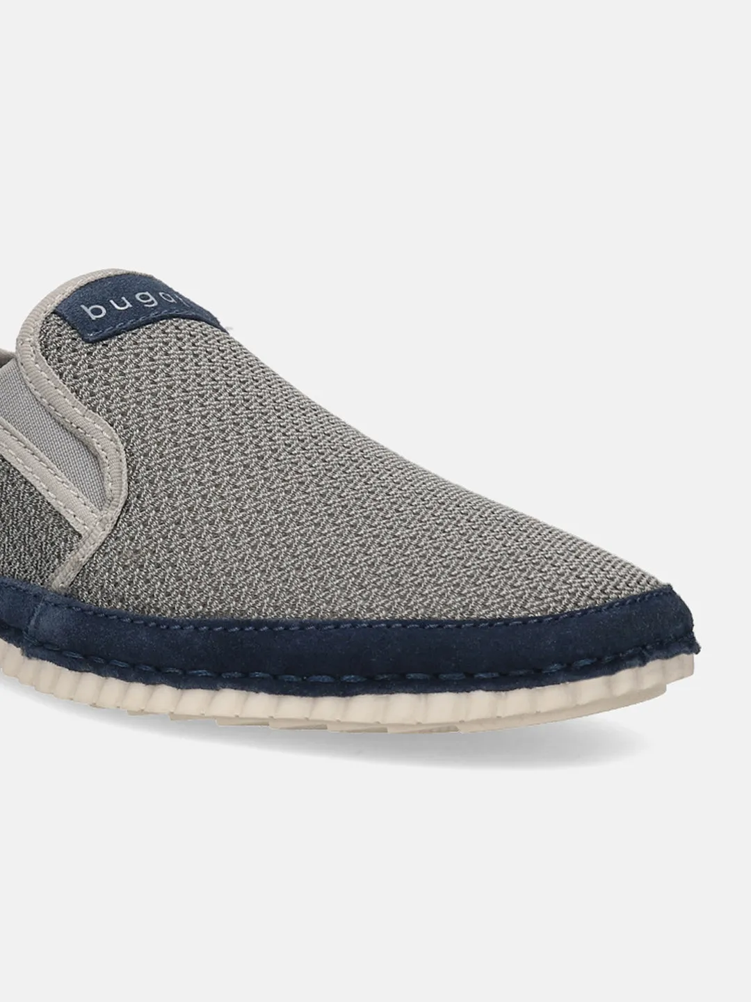 bugatti Light Grey & Blue Loafers