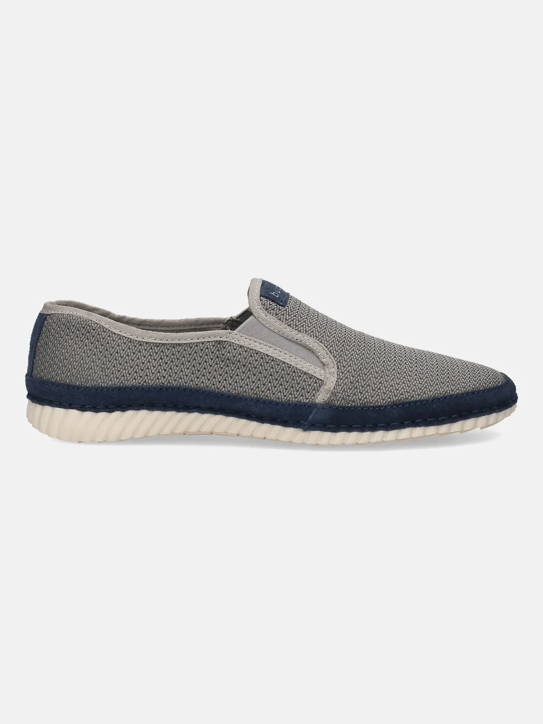 bugatti Light Grey & Blue Loafers