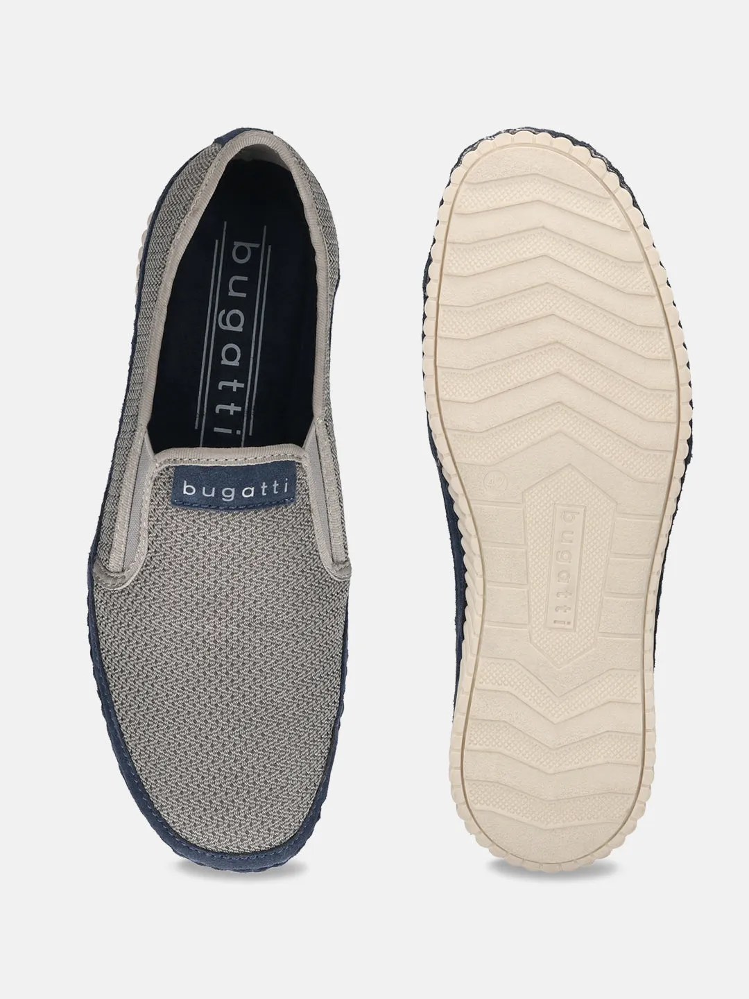bugatti Light Grey & Blue Loafers