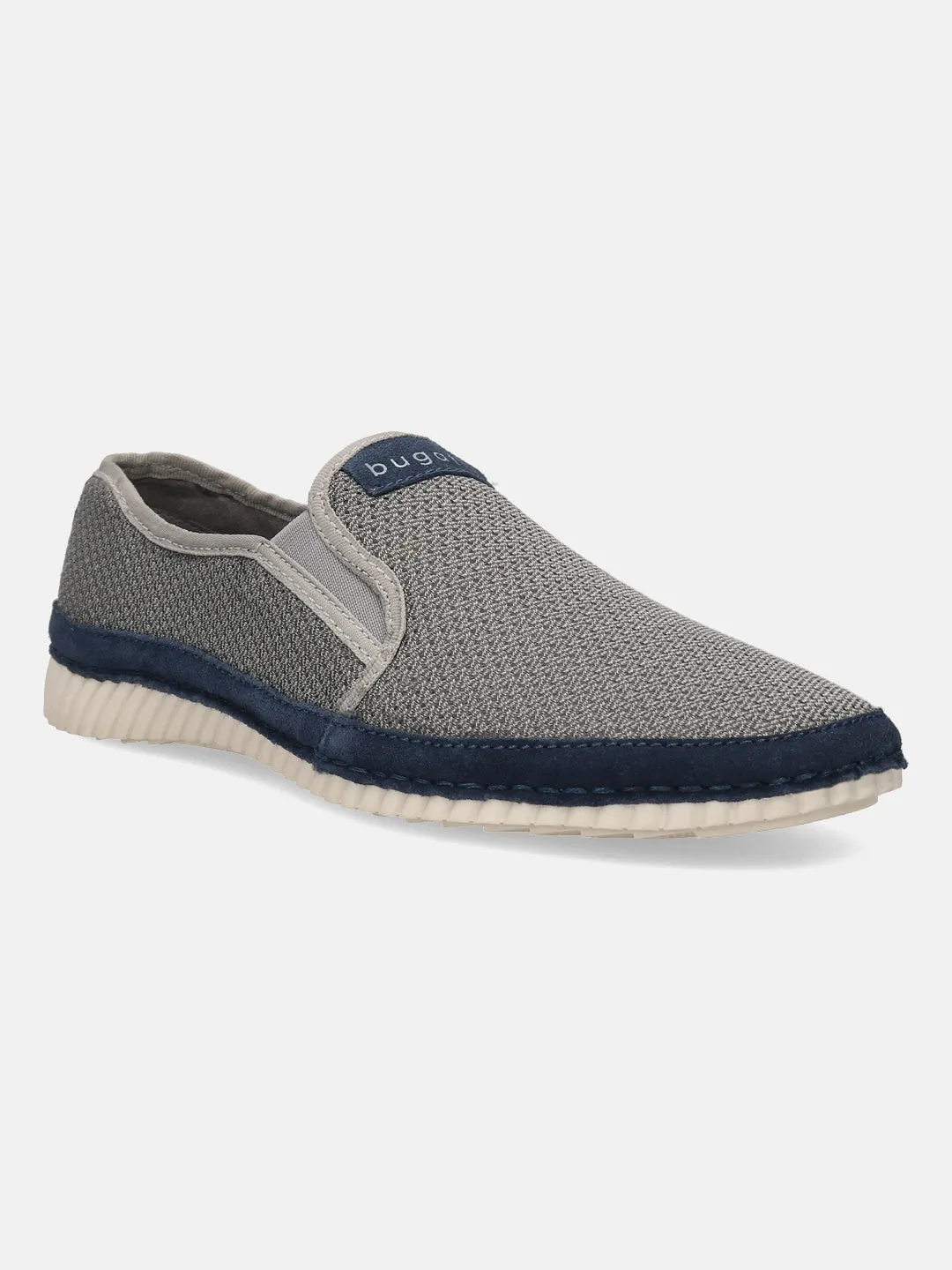 bugatti Light Grey & Blue Loafers