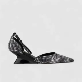 Bulbul Wedge Evening Sandal Black CAR5011