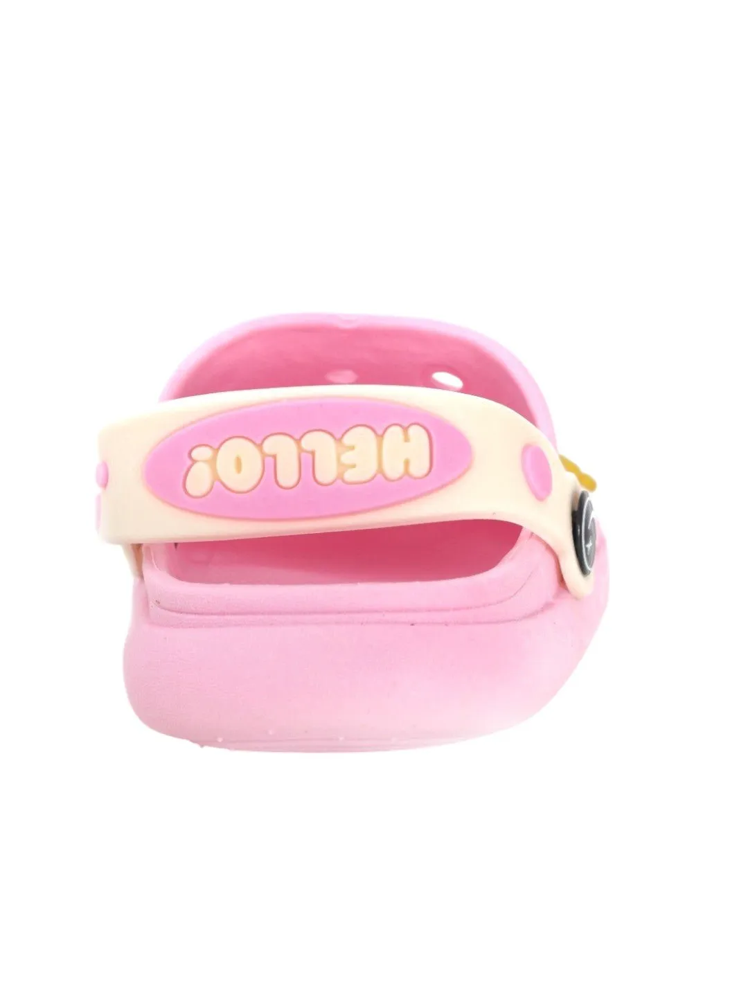 Bunny & Rainbow-Themed Clogs with "Hello" Strap for Girls - Pink