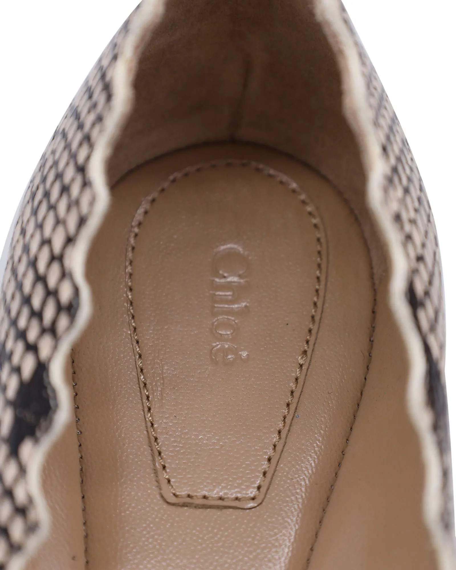 Chloe Python-Embossed Lauren Ballet Flats in Multicolor Leather