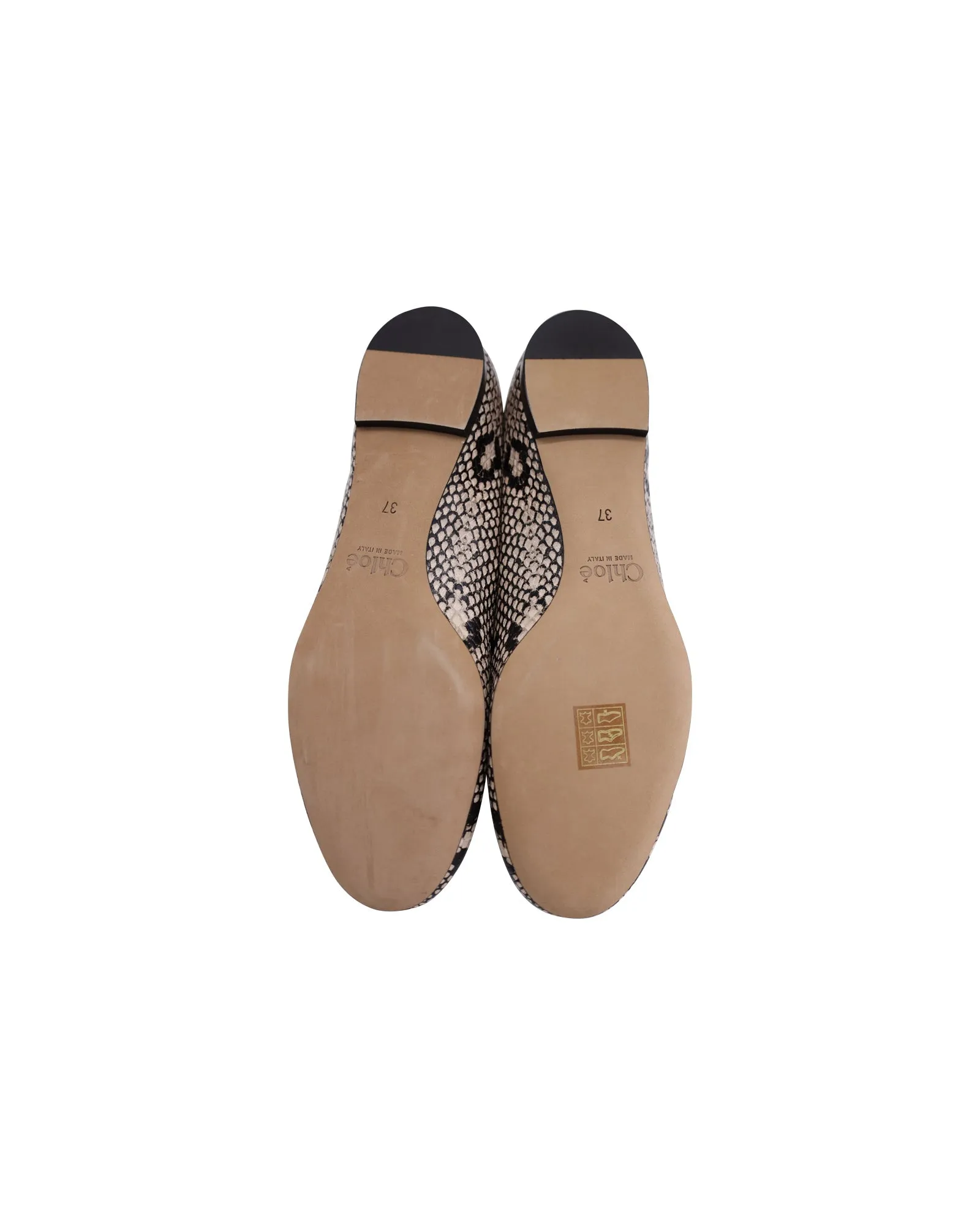 Chloe Python-Embossed Lauren Ballet Flats in Multicolor Leather