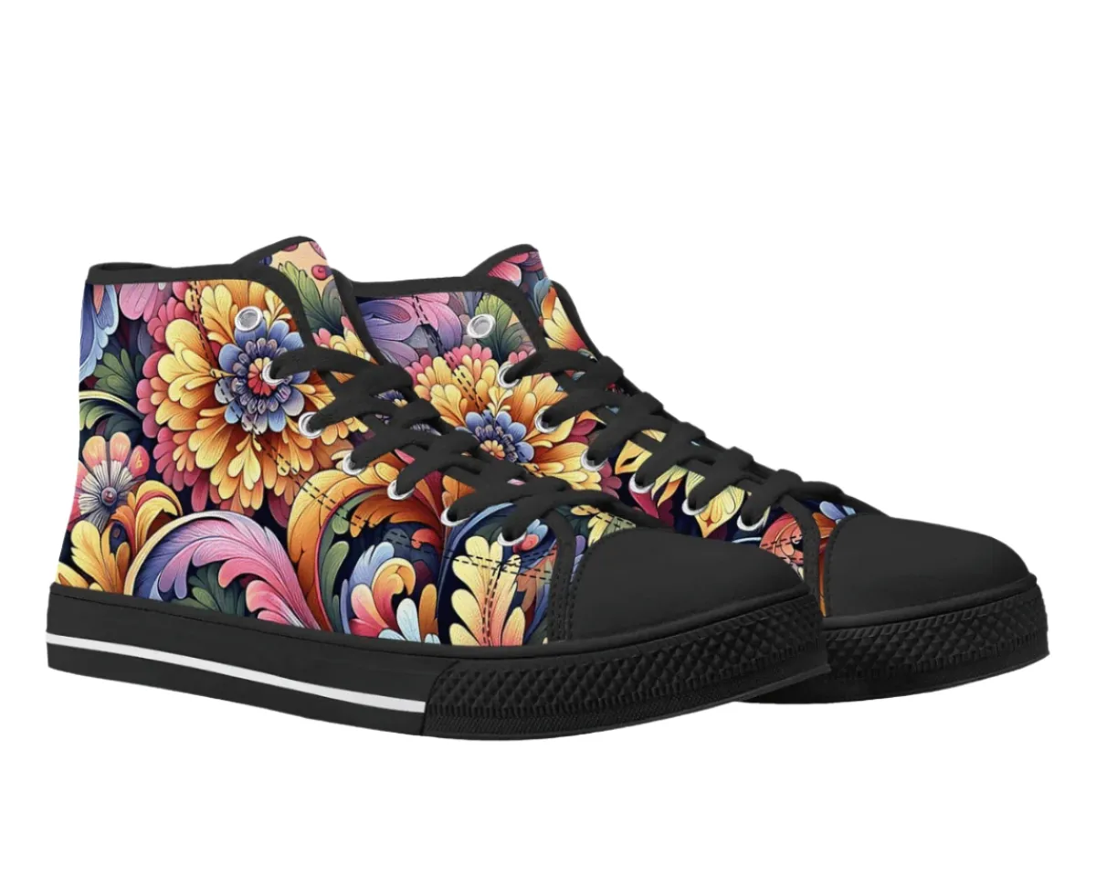 Colorful Flower High Tops