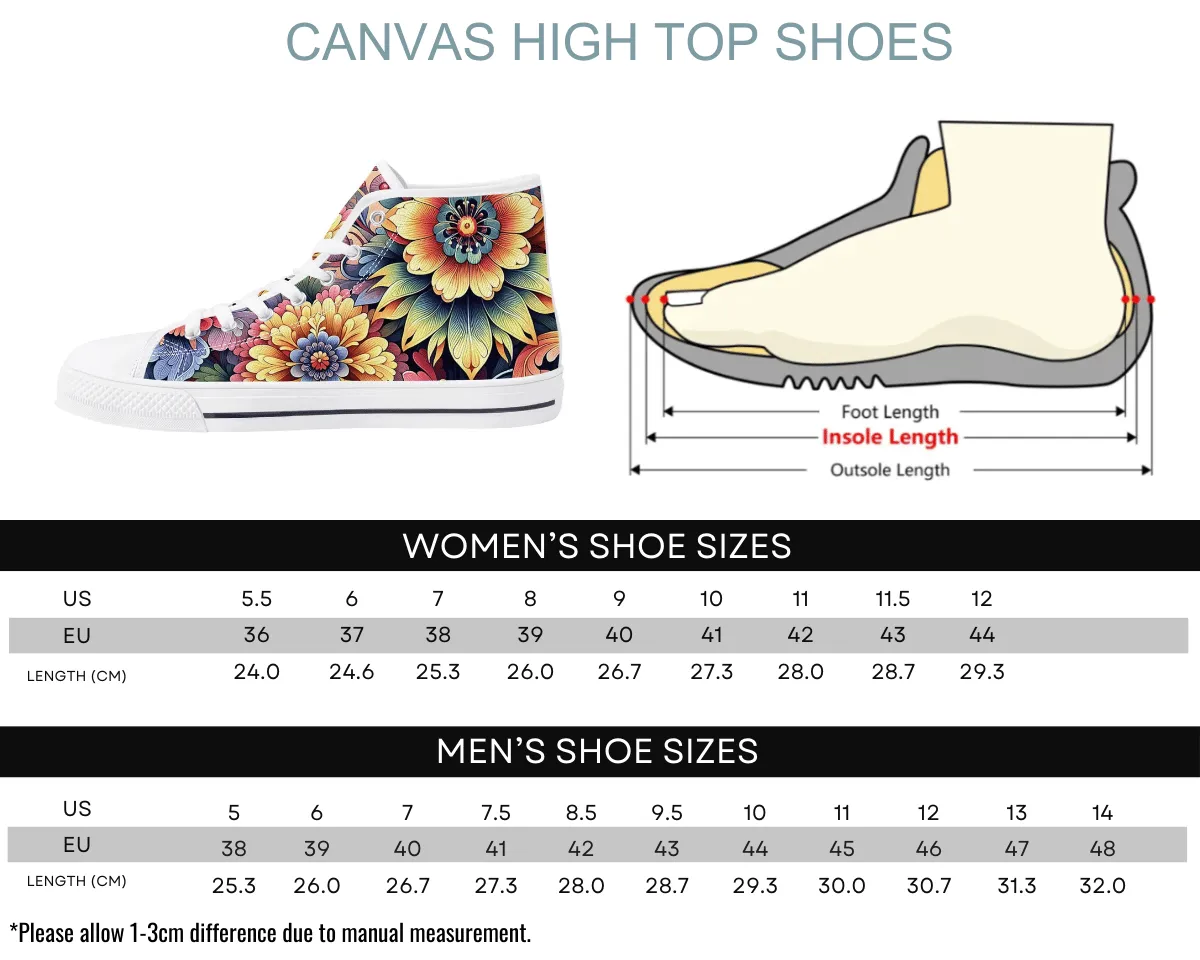 Colorful Flower High Tops