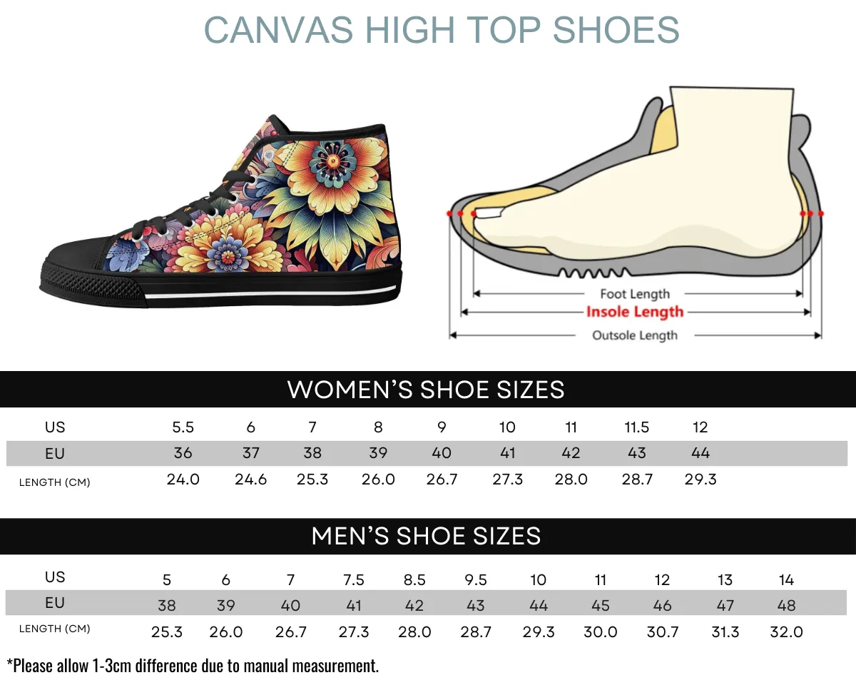 Colorful Flower High Tops