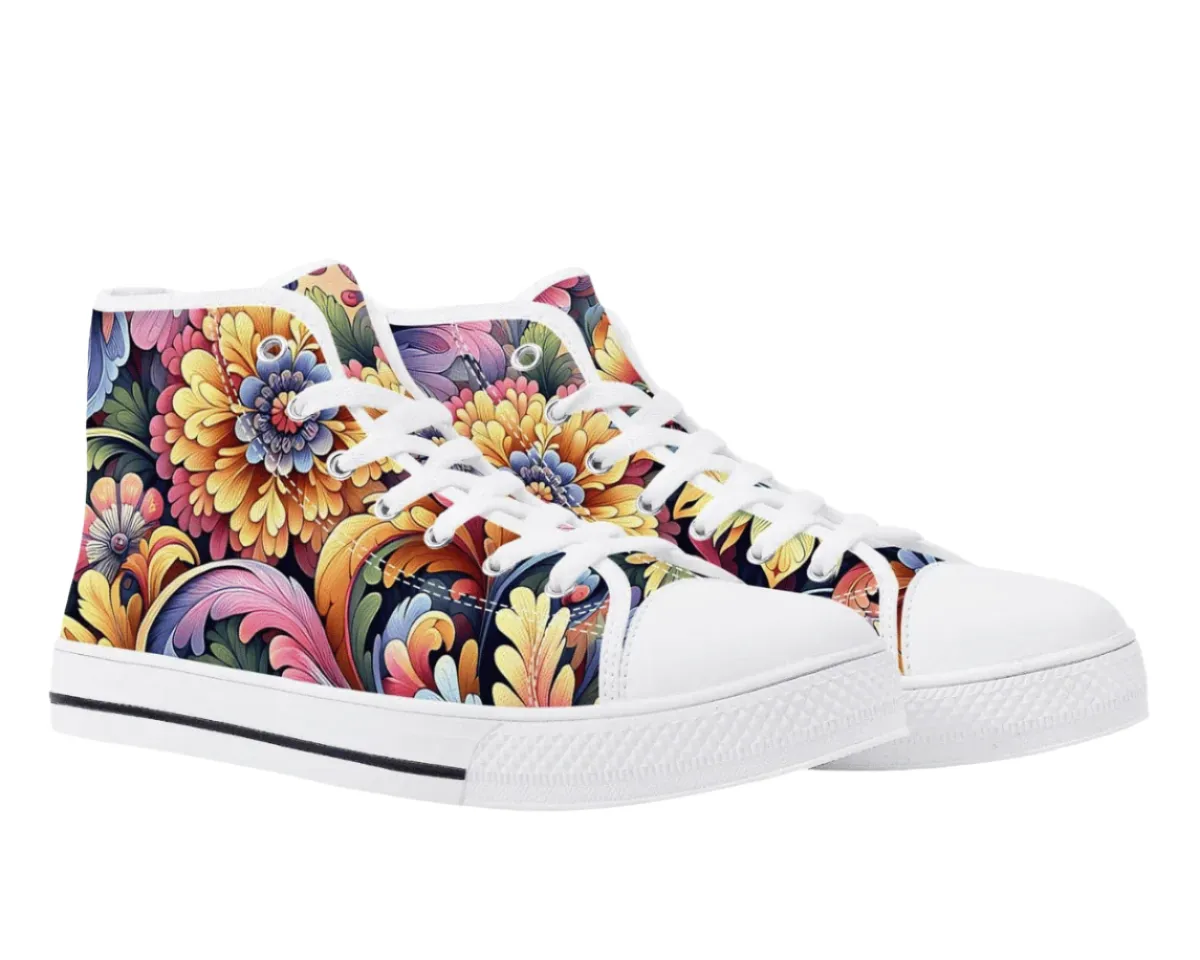 Colorful Flower High Tops