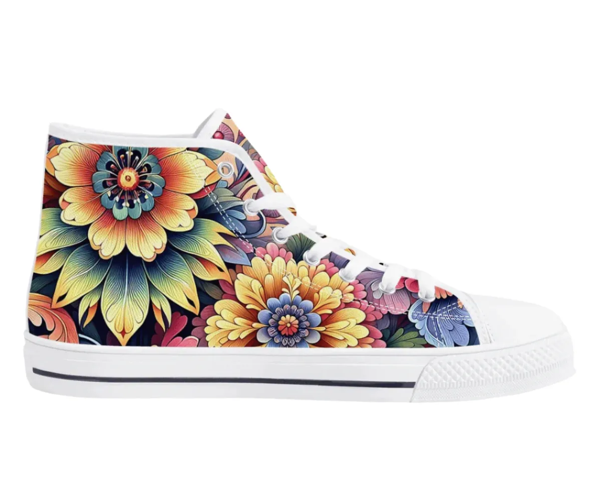 Colorful Flower High Tops