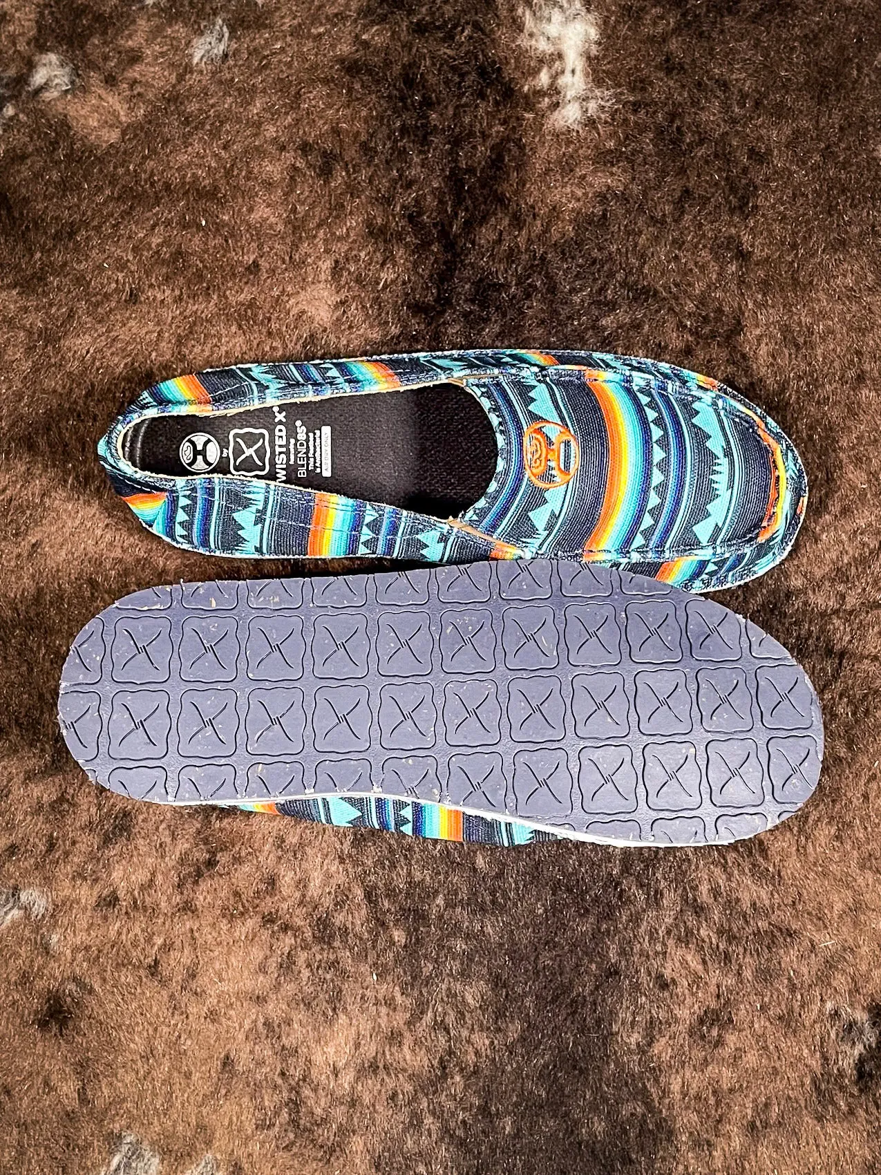 Danica Twisted X Hooey Slip-On - Blue Geo Landscape