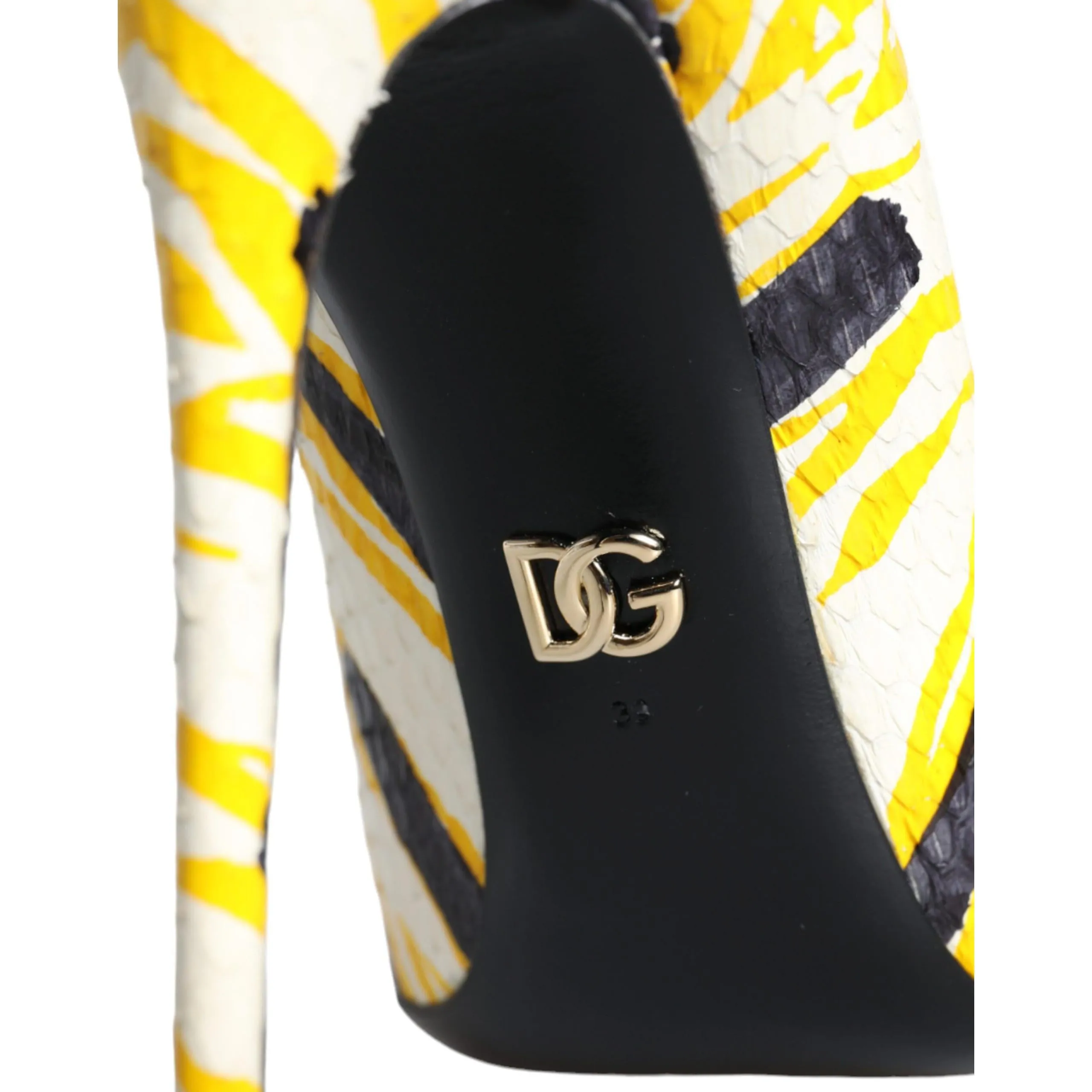 Dolce & Gabbana Multicolor Stripes Leather High Heels Pumps Shoes