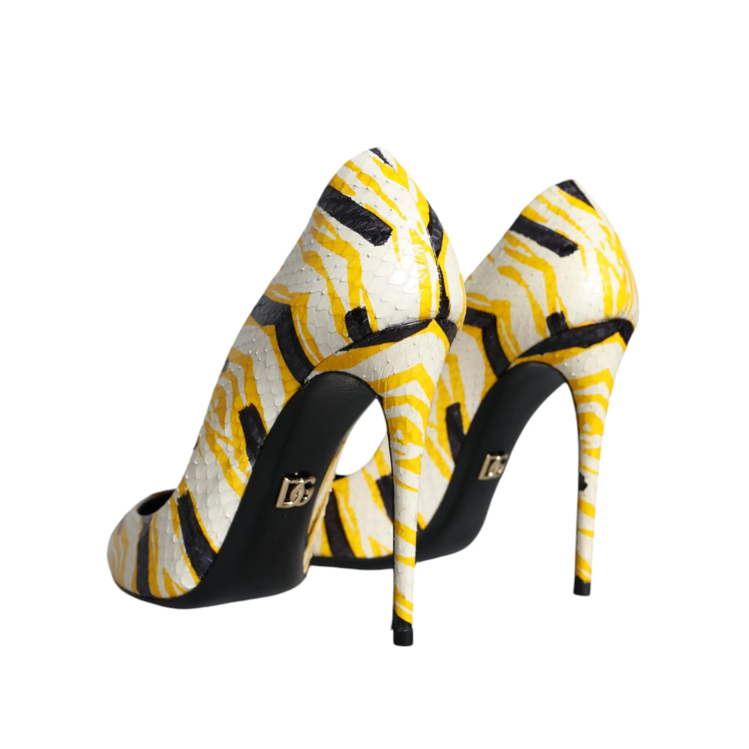 Dolce & Gabbana Multicolor Stripes Leather High Heels Pumps Shoes