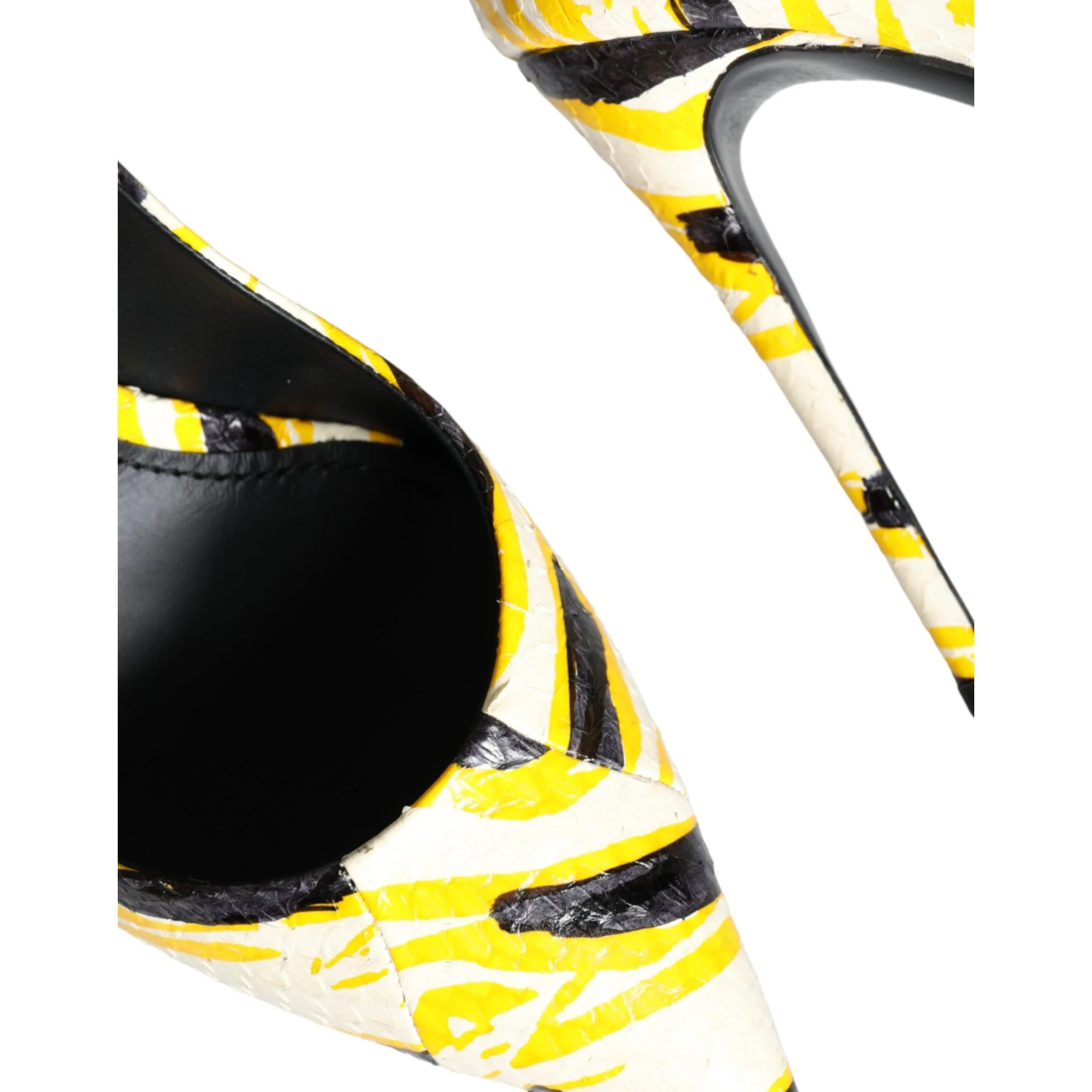 Dolce & Gabbana Multicolor Stripes Leather High Heels Pumps Shoes