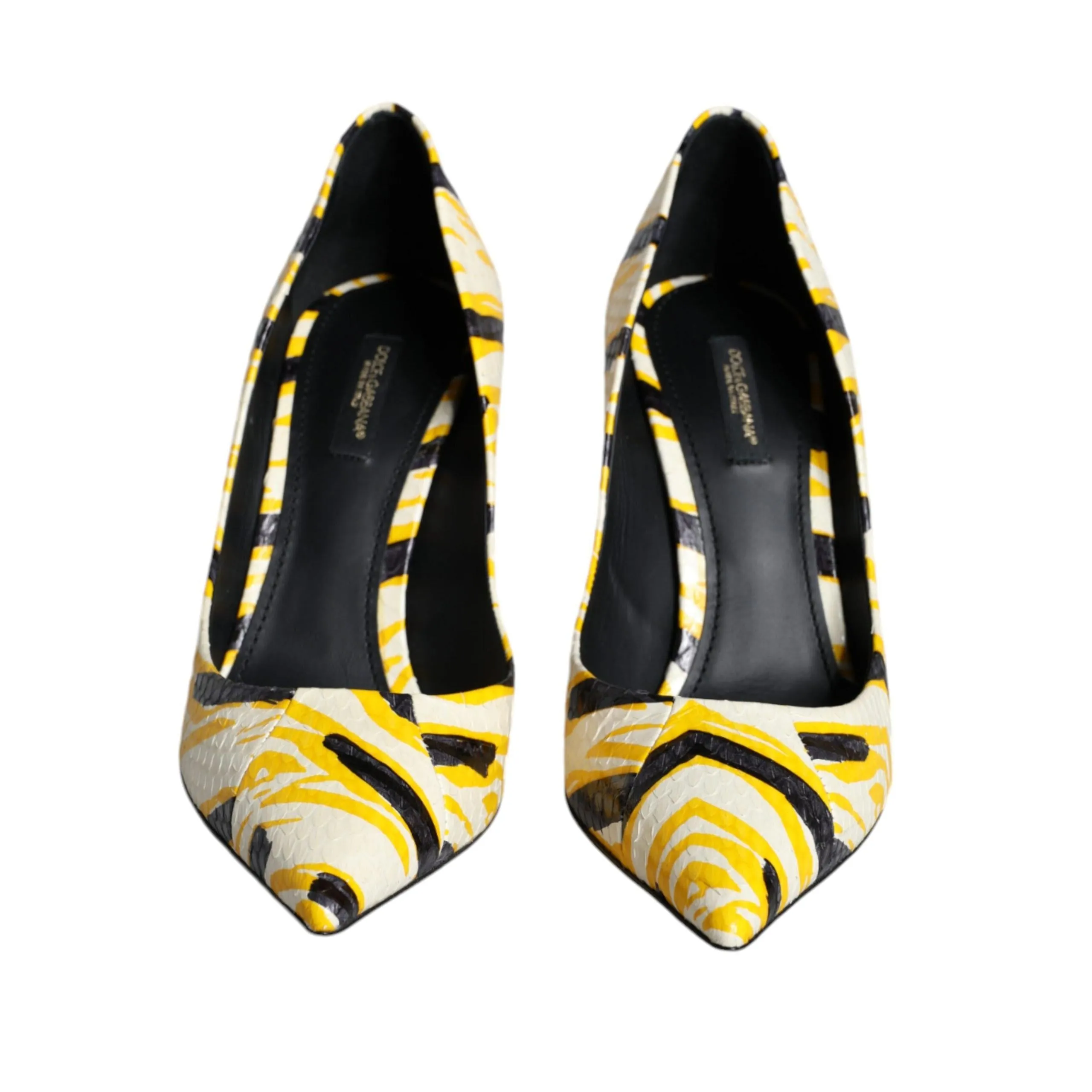 Dolce & Gabbana Multicolor Stripes Leather High Heels Pumps Shoes
