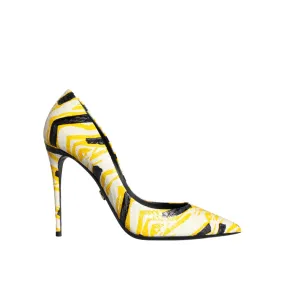 Dolce & Gabbana Multicolor Stripes Leather High Heels Pumps Shoes