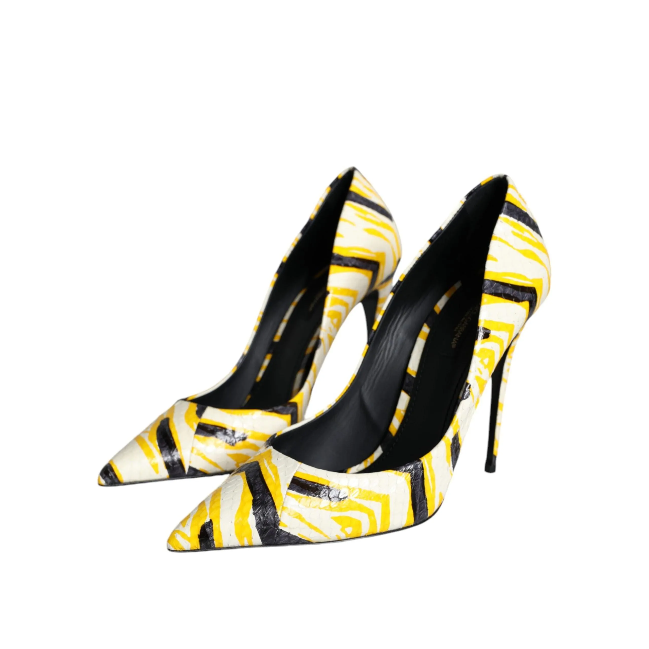 Dolce & Gabbana Multicolor Stripes Leather High Heels Pumps Shoes