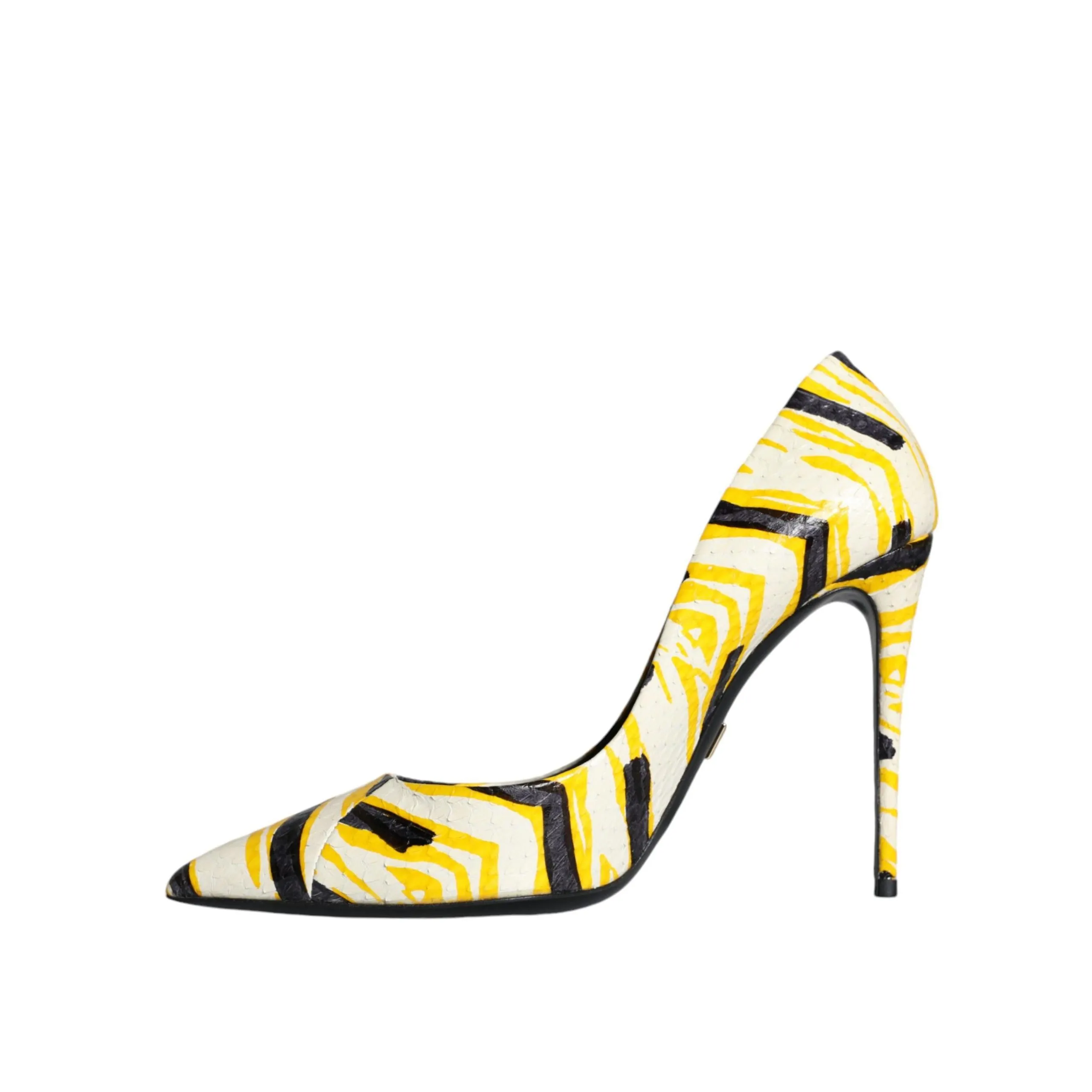 Dolce & Gabbana Multicolor Stripes Leather High Heels Pumps Shoes