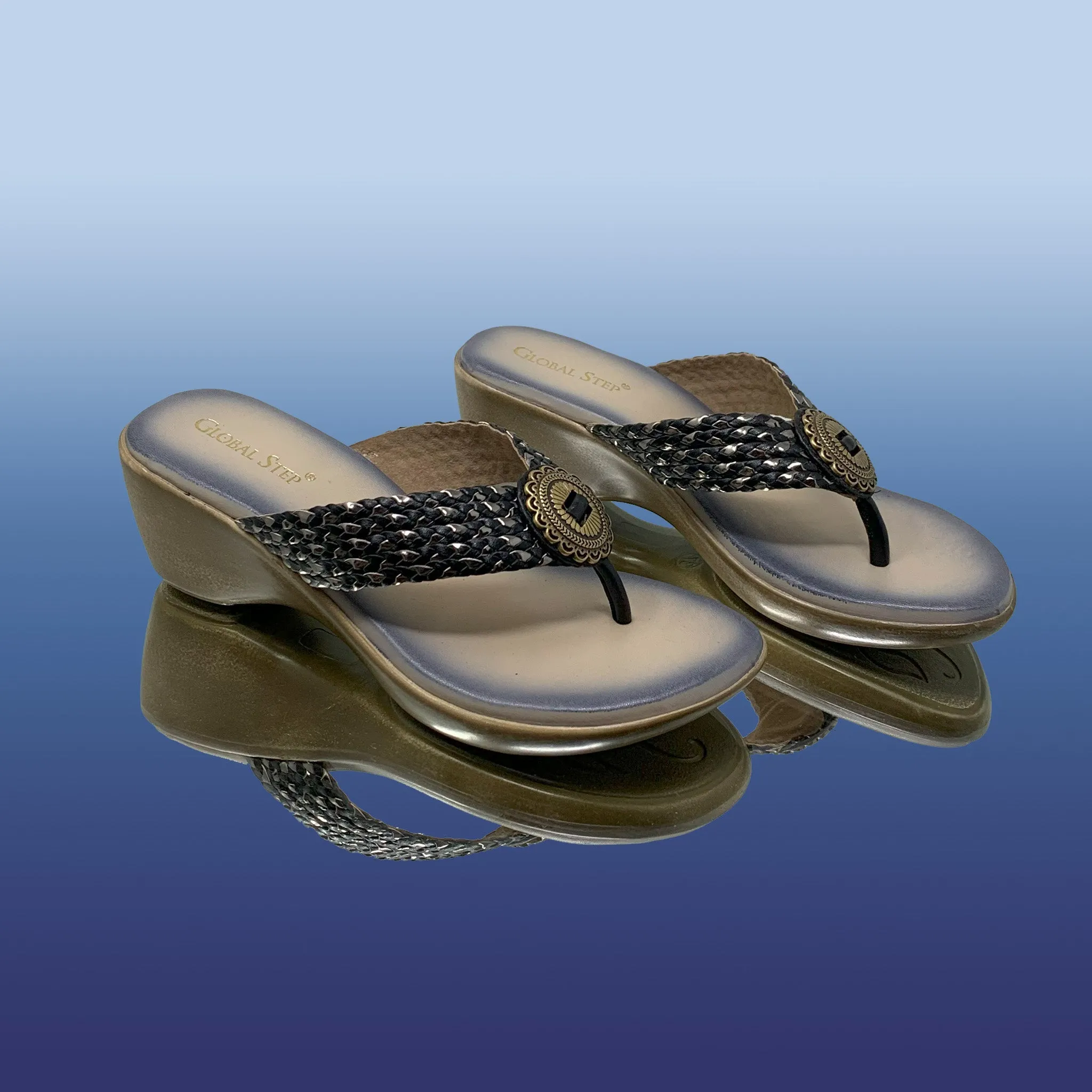 Elegant Grey Wedge Sandals