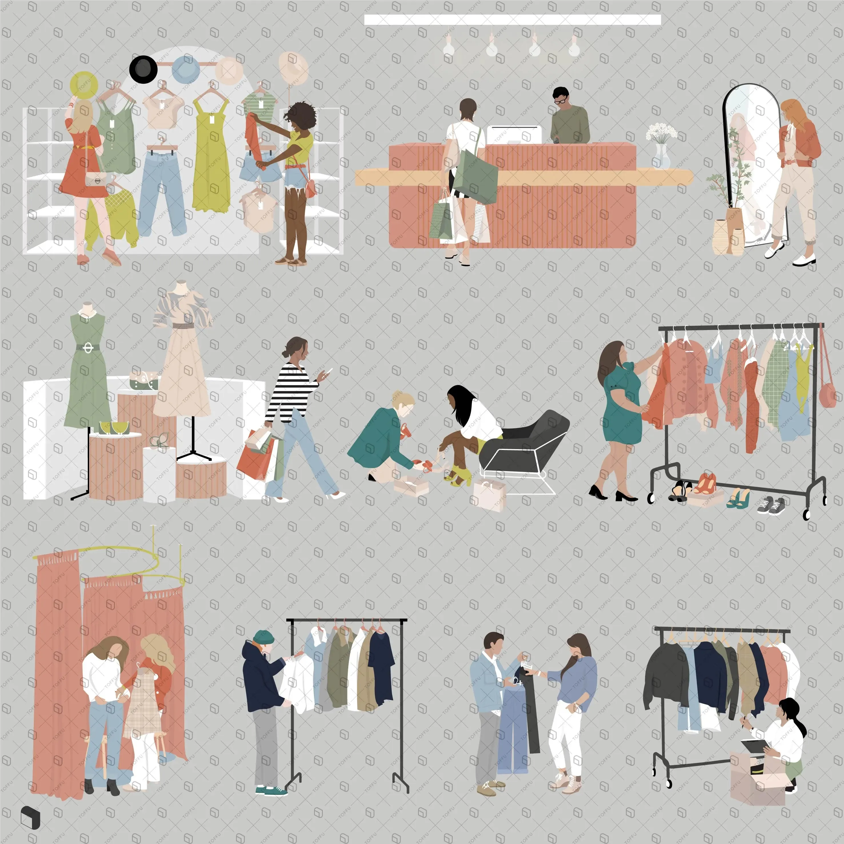 Flat Vector Clothing Shop